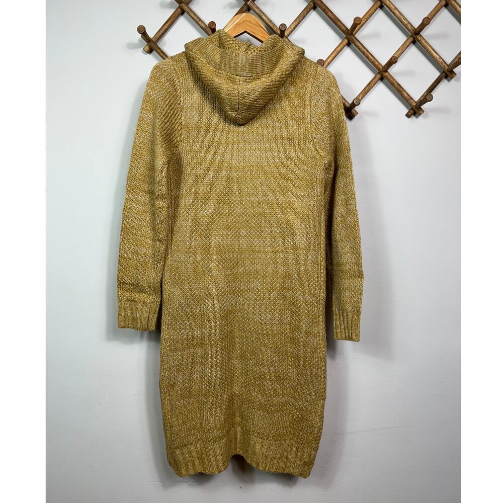 Double Zero Hooded Two-Pocket Long Cardigan in Camel Women's Size S - Picture 3 of 7
